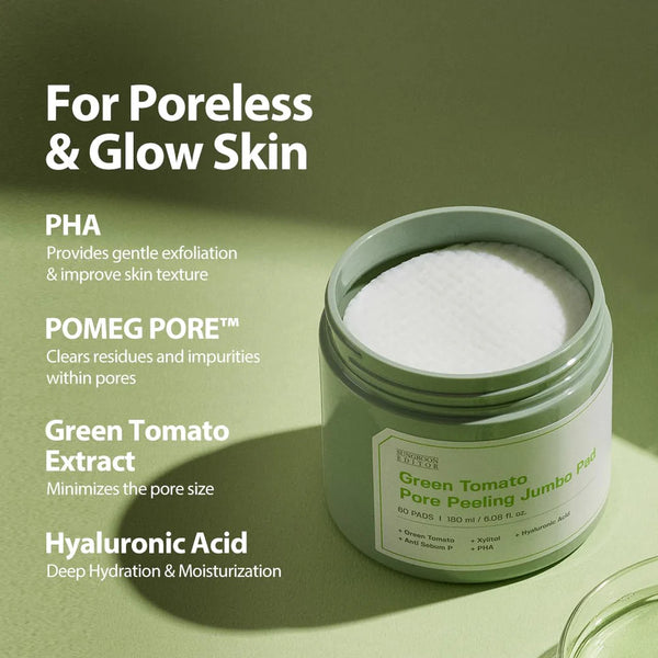 Green Tomato Pore Peeling Jumbo Pad 180ml