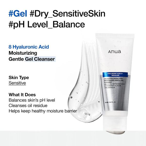8 HYALURONIC ACID MOISTURIZING GENTLE GEL CLEANSER 150ml