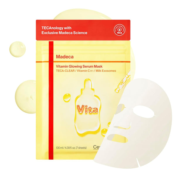 Madeca Vitamin Glowing Serum Mask – 7 stk. (130 ml)