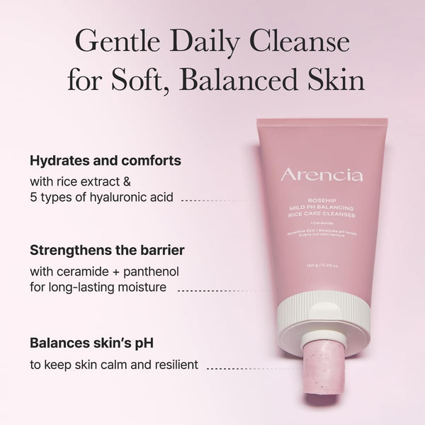 Rosehip Mild PH Balancing Rice Cake Cleanser 150g