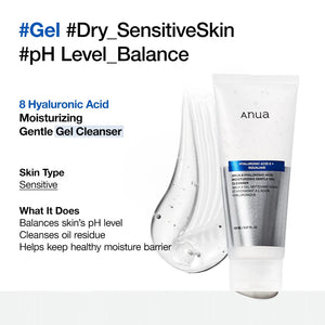 8 HYALURONIC ACID MOISTURIZING GENTLE GEL CLEANSER 150ml